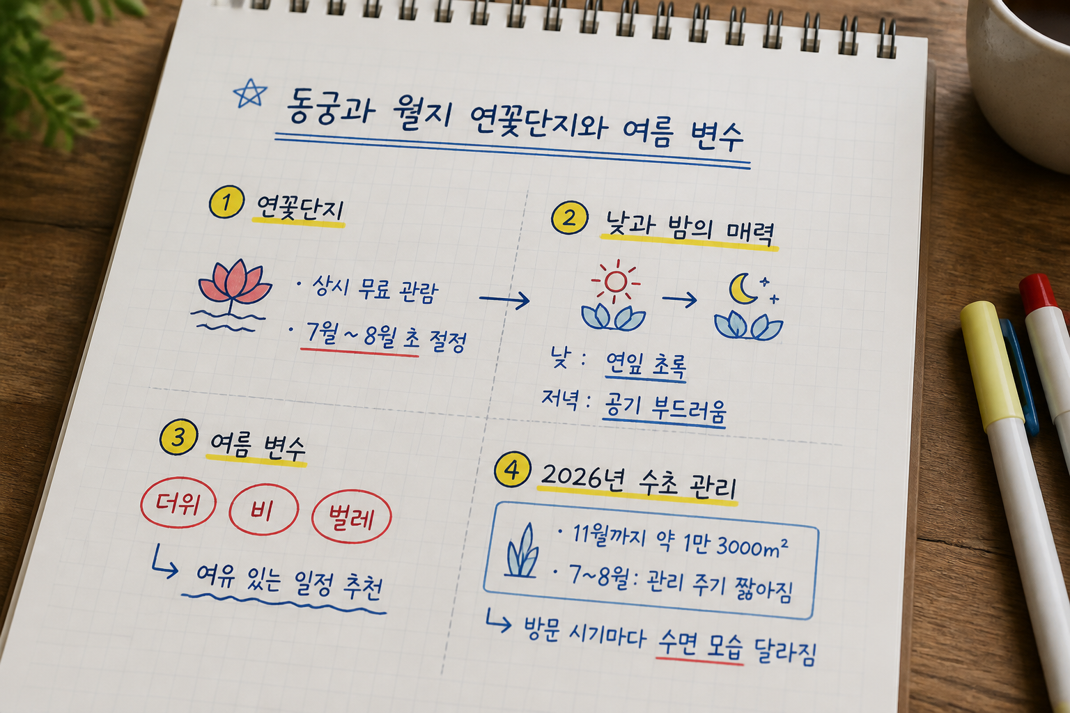 동궁과 월지 연꽃단지와 여름 변수