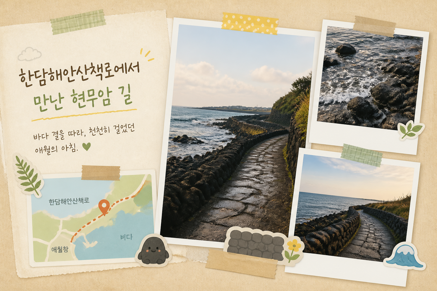 한담해안산책로에서 만난 현무암 길