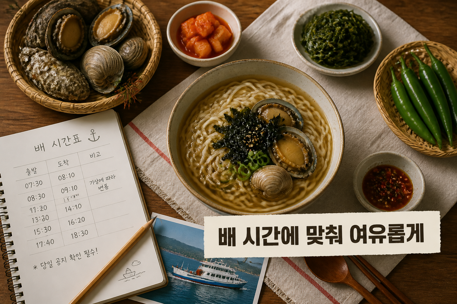 배 시간표가 결정하는 섬 여행의 하루