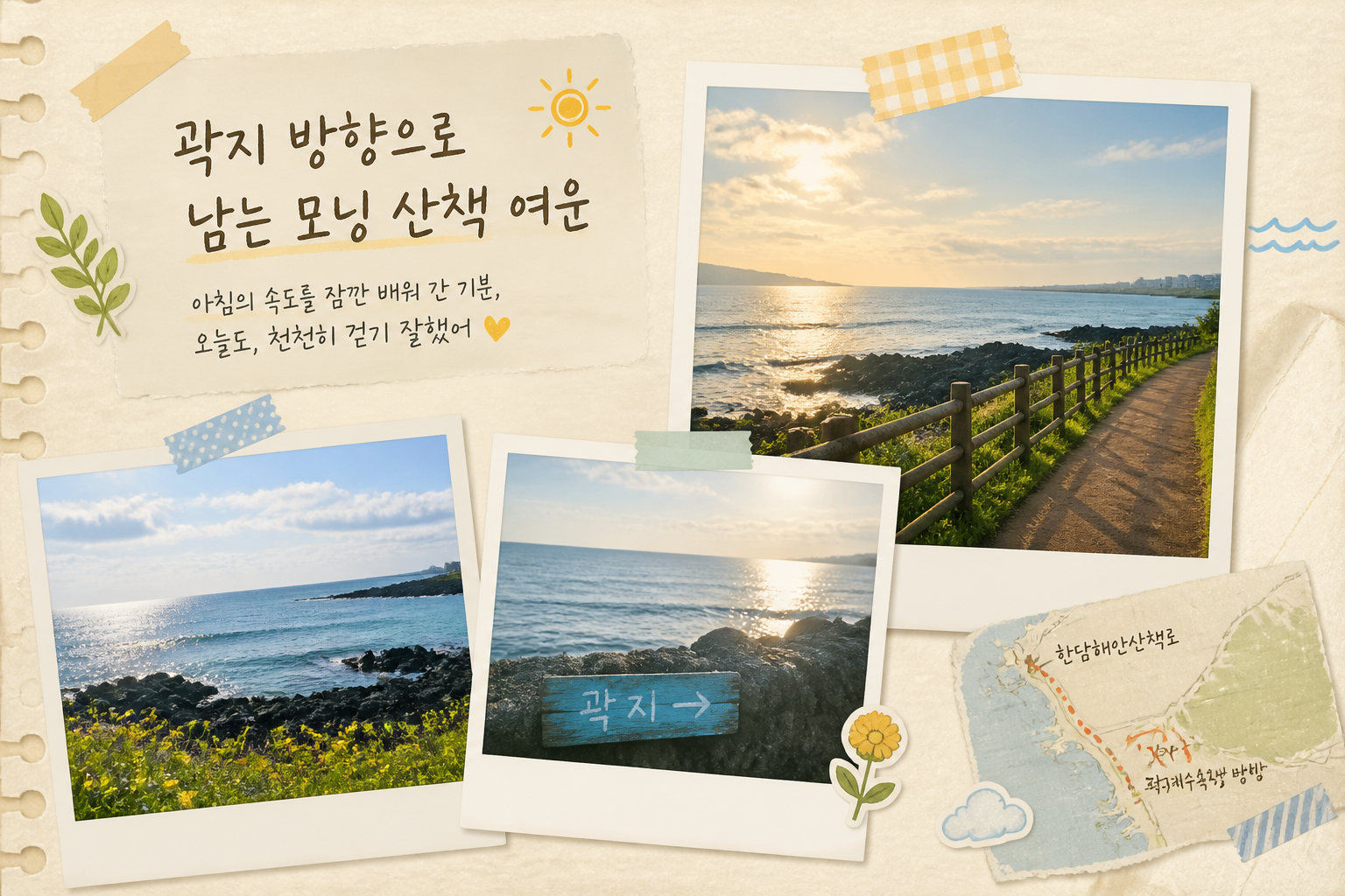 곽지 방향으로 남는 모닝 산책 여운